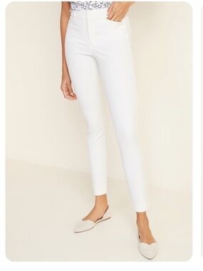 Old Navy Pixie White High Rise Ankle Chino Pants Womens 14 Tall New